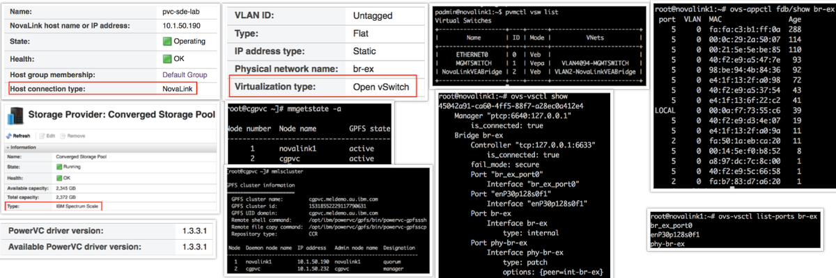 Testing PowerVC Software Defined Storage &amp; Network. IBM Spectrum Scale. Open vSwitch. No SAN. No SEA. AIX &amp; RHEL VMs deployed . #PowerVC