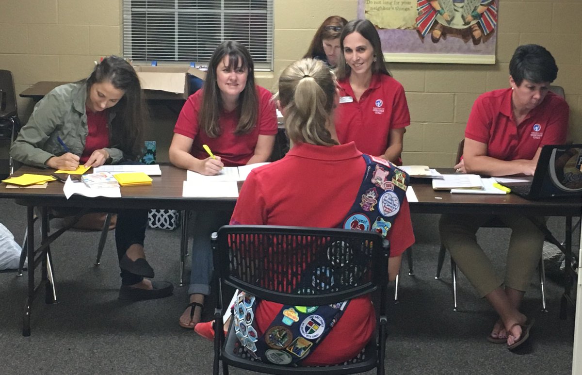 AHGtroopTN2011's tweet photo. First advancing scout of our troop talking with the Troop Board about her Stars and Stripes project. #ahgfun #scouts #highestlevelofahg https://t.co/iADuefaQsS