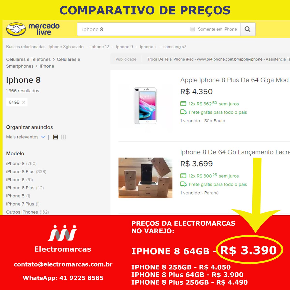 electromarcas's tweet photo. #JuroQueEuEraFofo
#AForçaDoQuerer
#UltraNoMTVHits
#ExathlonBrasil
#CarinhaDeAnjo231
#AcertouAMao
#iphone8
#promoção
#iphonebarato
#apple https://t.co/AfStOhN3JM