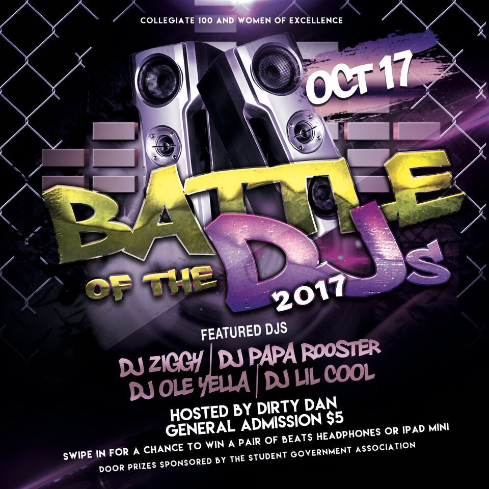 THEjgj's tweet photo. 🎥. 5th Annual Battle of the DJ’s brought to you by Collegiate 100 and Women of Excellence! #BOTD17 #USA21 #USA20 #USA19 #USA18 #USA17 https://t.co/DnHOJROetF