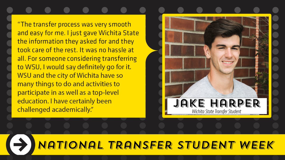 We're celebrating #NationalTransferStudentWeek. Meet current @WSUSportMgmt major, Jake. He's a transfer from <a href="/CowleyCollege/">Cowley College</a> &amp; <a href="/HutchCCNews/">Hutchinson Community College</a>.