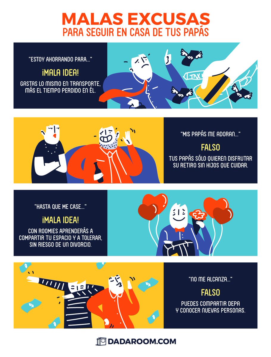 Etiqueta a tu amigo que siempre pone estas excusas. Con dadaroom.com ya no hay pretexto.