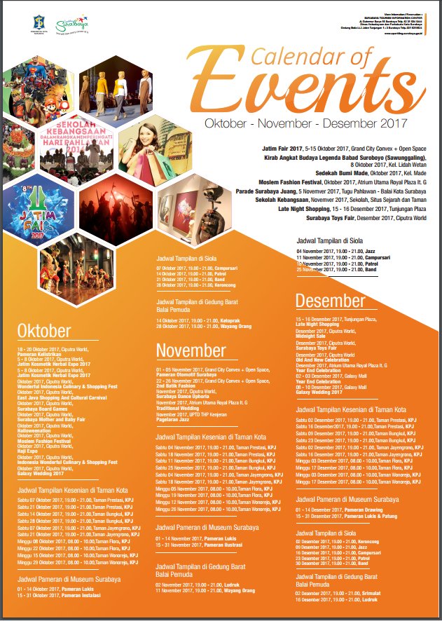 TICSby's tweet photo. Surabaya Calender Events 2017 in October, November, and December https://t.co/2zrkBeD93j