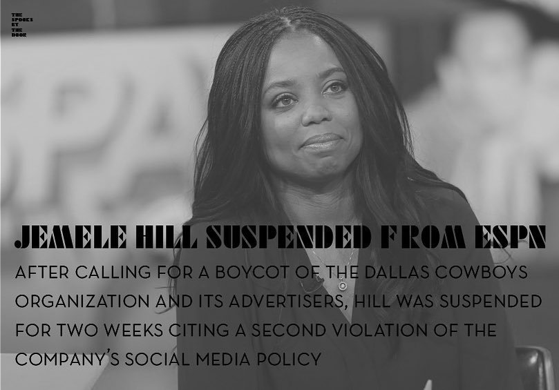 SpooksPod's tweet image. What are your thoughts on ESPN, the NFL and @jemelehill following her suspension? Let us know in the comments 👇🏾
.
.
.
.
#espn #jemelehill …