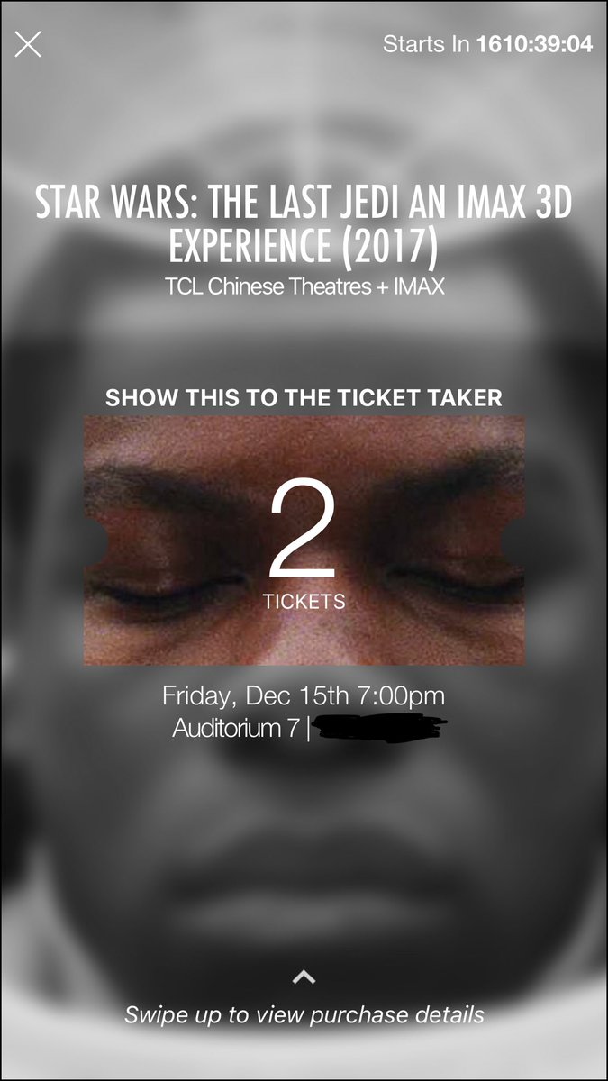 petersark's tweet photo. Got my tickets! Is it December 15 yet? @ChineseTheatres #StarWars #TheLastJedi #IMAXLaser #TCLChinese #ChineseTheatre @Fandango https://t.co/WhlwQpZ1qQ