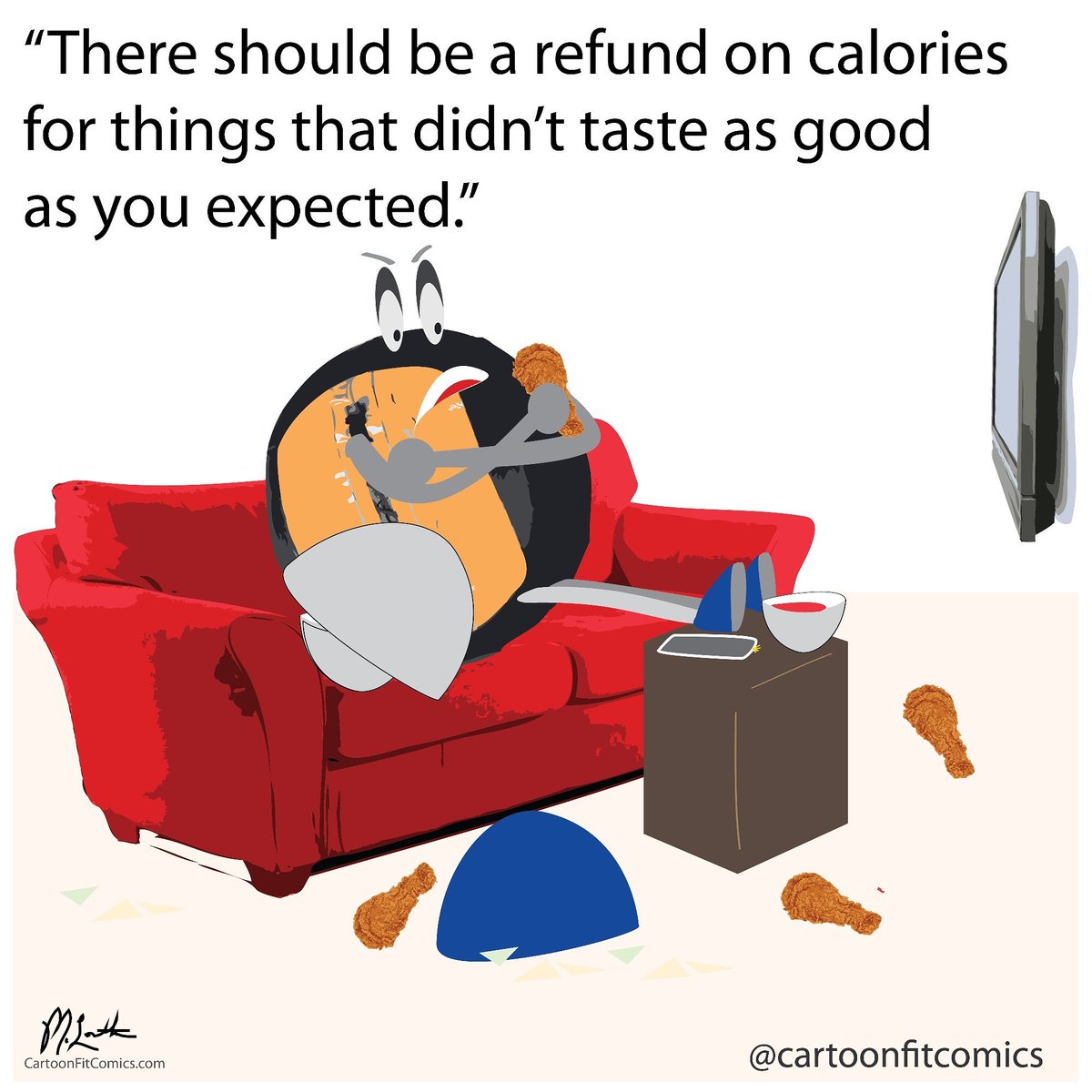 cartoonfitcomic's tweet photo. “There should be a refund on calories for things that didn’t taste as good as you expected.” @fitaid

#crossfit #calorierefund #macros https://t.co/s8d87fI1ML