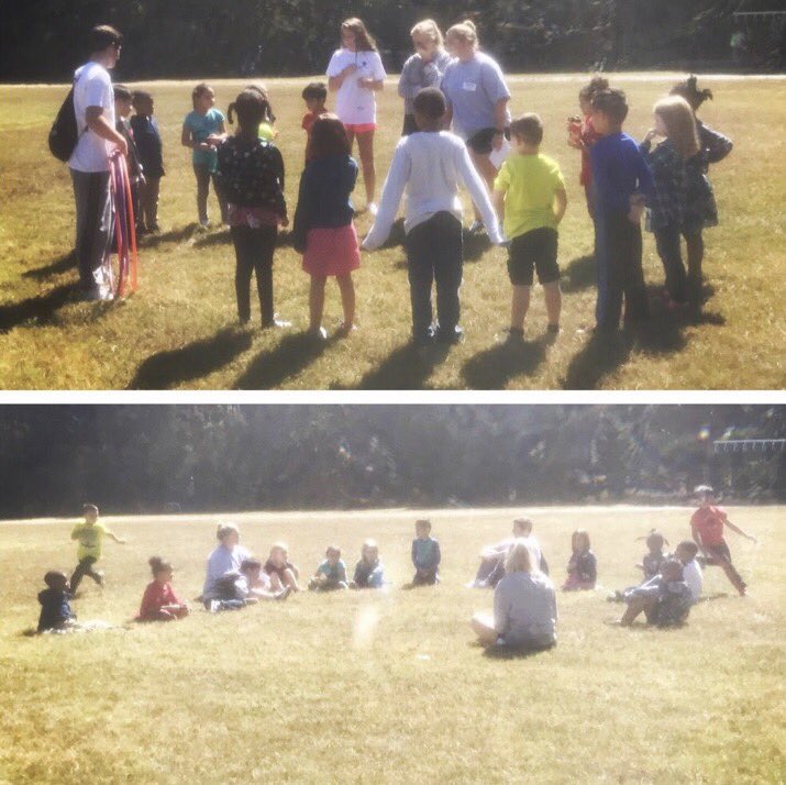 Our first day in PEPI! ☀️We LOVED it &amp; we LOVE our Millbrook High School PEPI teachers!! 💙 #teambuilding #grossmotorskills <a href="/DurantEagles/">Durant Elementary</a>