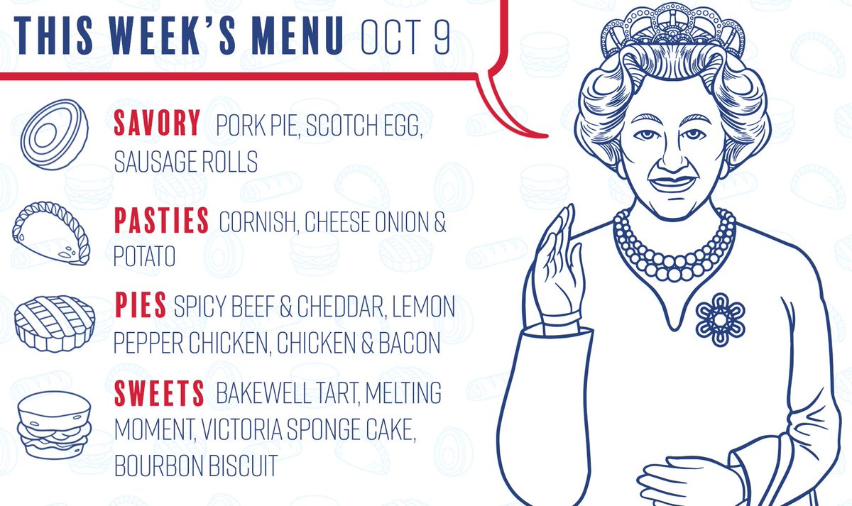 📣 Announcing this week's menu! Pre-order your delicious British goods at buff.ly/2y6zyxC and we'll see you <a href="/DallasFarmer/">Dallas Farmers Market</a> Saturday!