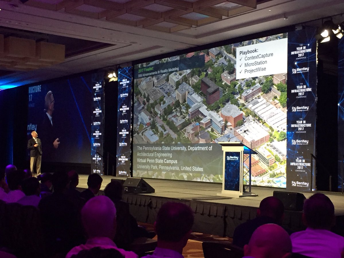 cic_pennstate's tweet photo. Greg Bentley highlighting the Virtual Penn State model during #YII2017 @PSU_AE https://t.co/wjjY0jprxc