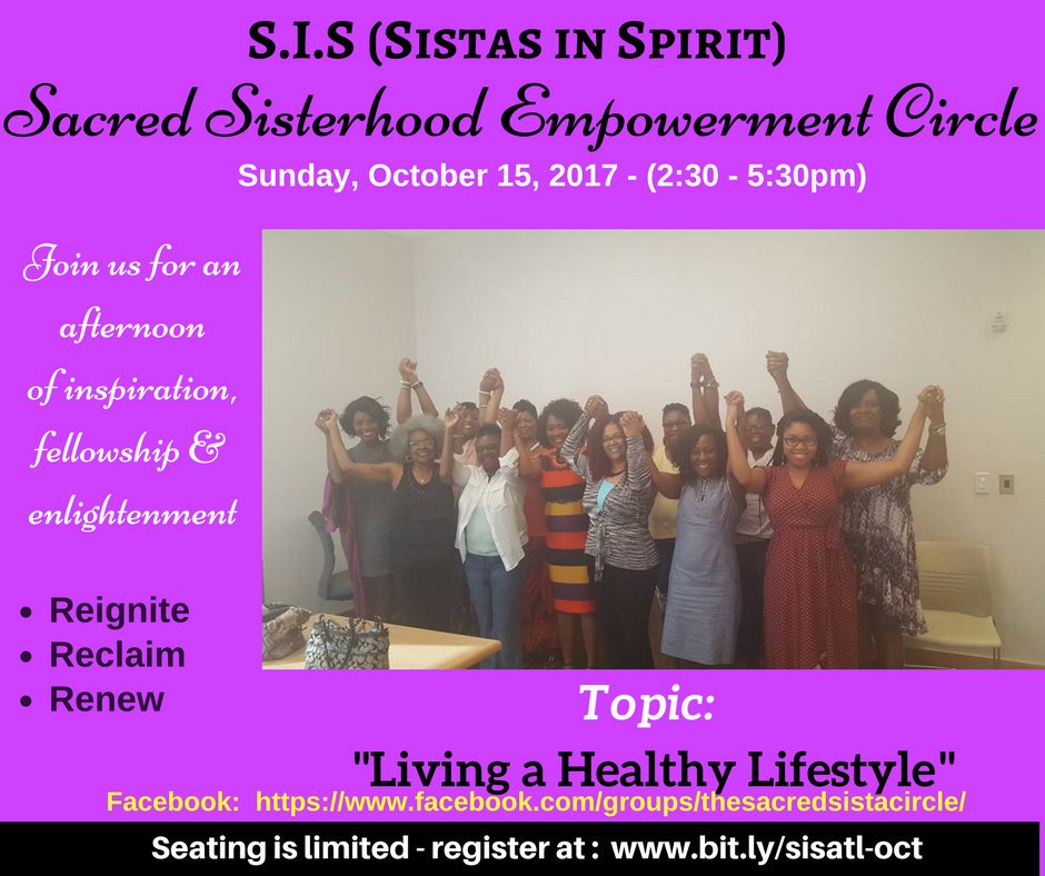 coachfelita's tweet photo. Sacred Sisterhood Empowerment Circle event. Please register at: https://t.co/VoKJ0zElqZ
#eventsinatlanta #women #empowerment  #atlanta https://t.co/sktp39h4n7
