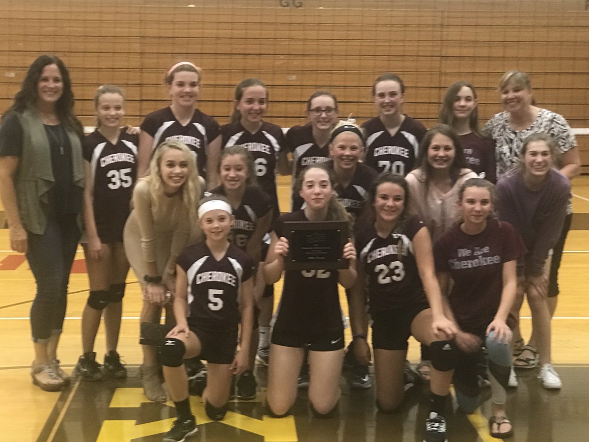 DrPowersKHS's tweet photo. .@CherokeeSPS is YOUR @officialSPS 7th grade volleyball champions!
#GoIndians https://t.co/iuliG9KLei