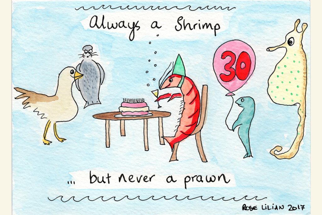 Birthday card for my little sister. I call her shrimpy because she is small and shrimp-like. sparkingtheflash.wordpress.com/2017/10/10/bir…
