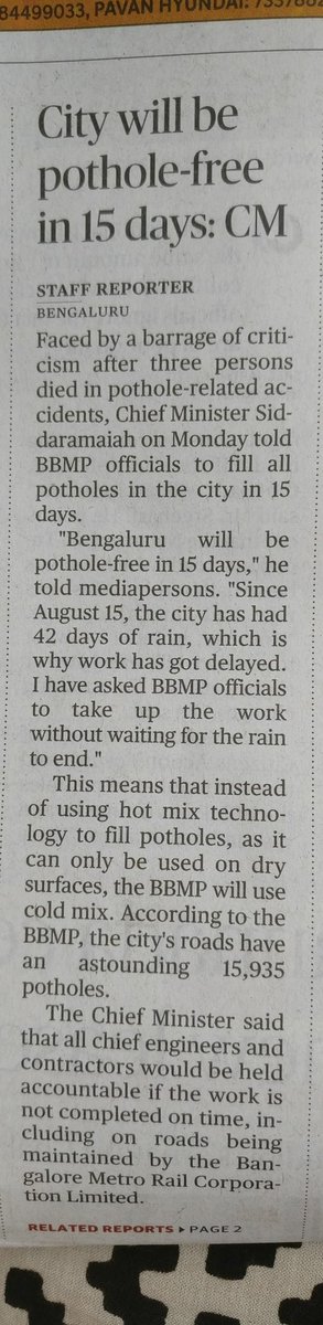 Preetikansal11's tweet photo. Couldn't help but laugh! So for tmrw the breaking news is BLR city gets full fleged metro#blr#hinduheadlines #morejokescoming#CmOfKarnataka https://t.co/Xkp4KgmFgc
