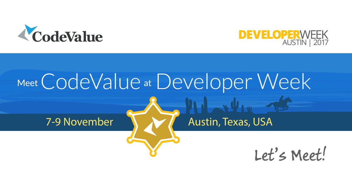 CodeValue's tweet image. Meet #CodeValue at #developerweek, November 7-9, Austin, TX. Drop by our booth and meet our team!