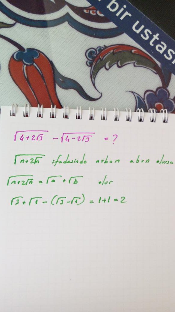 Karekök örnek çözüm