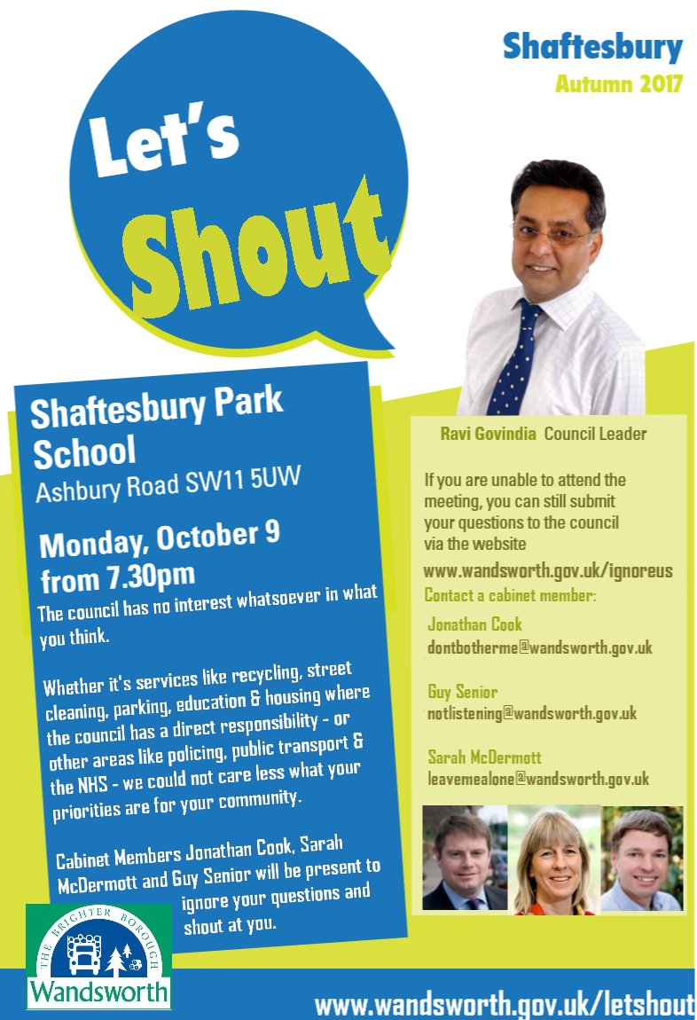 notwandbc's tweet photo. Cabinet members Cllrs Cook, Senior &amp; McDermott did an excellent job at last night's #LetsShout event.  Huge range of topics ignored. https://t.co/dCE4NwVY13