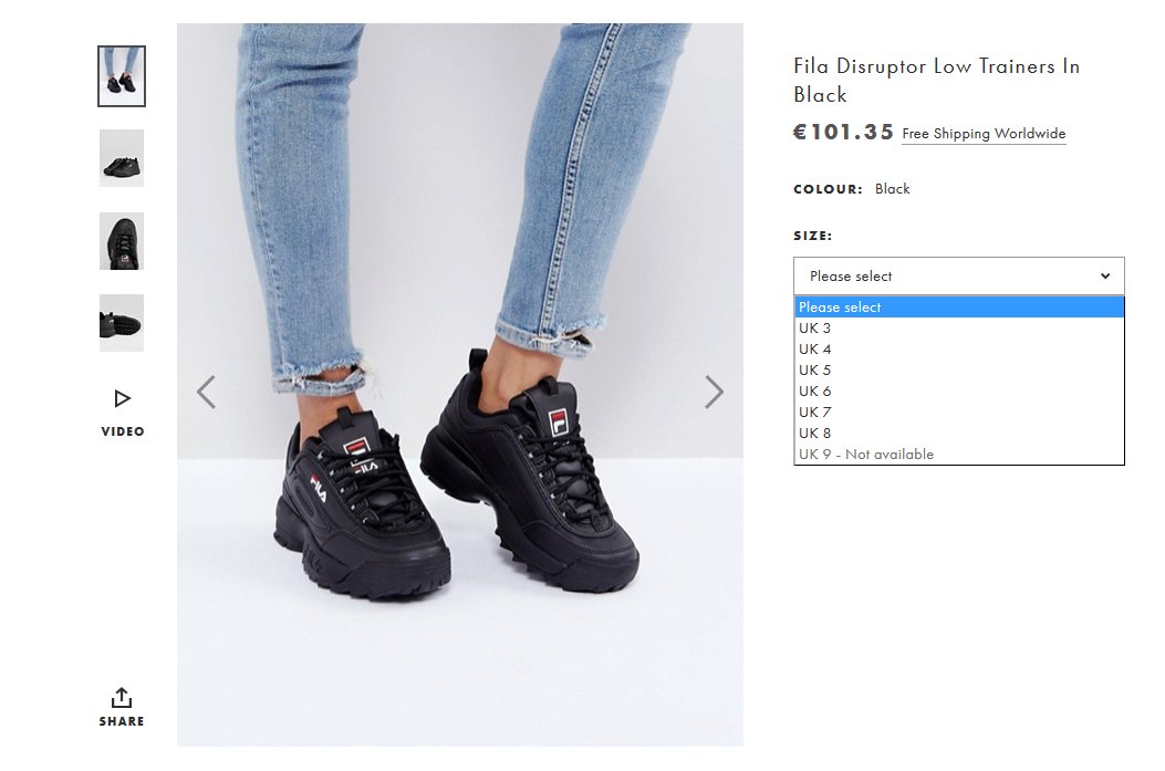 asos fila disruptor