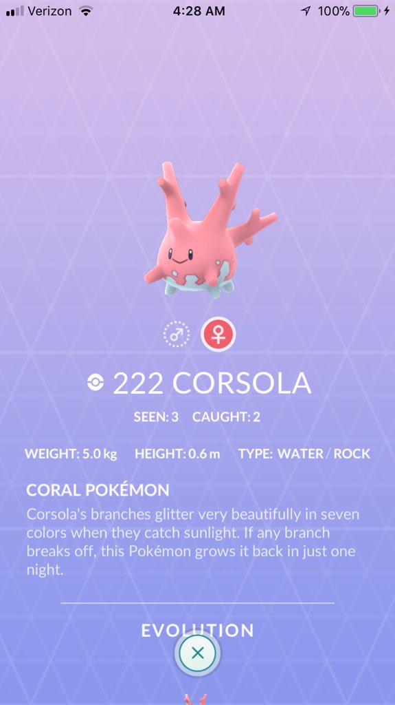 PokeBaller19's tweet photo. @pokecuno First one I saw in a gym. 2/2 on catches https://t.co/NsPtNNMPGF