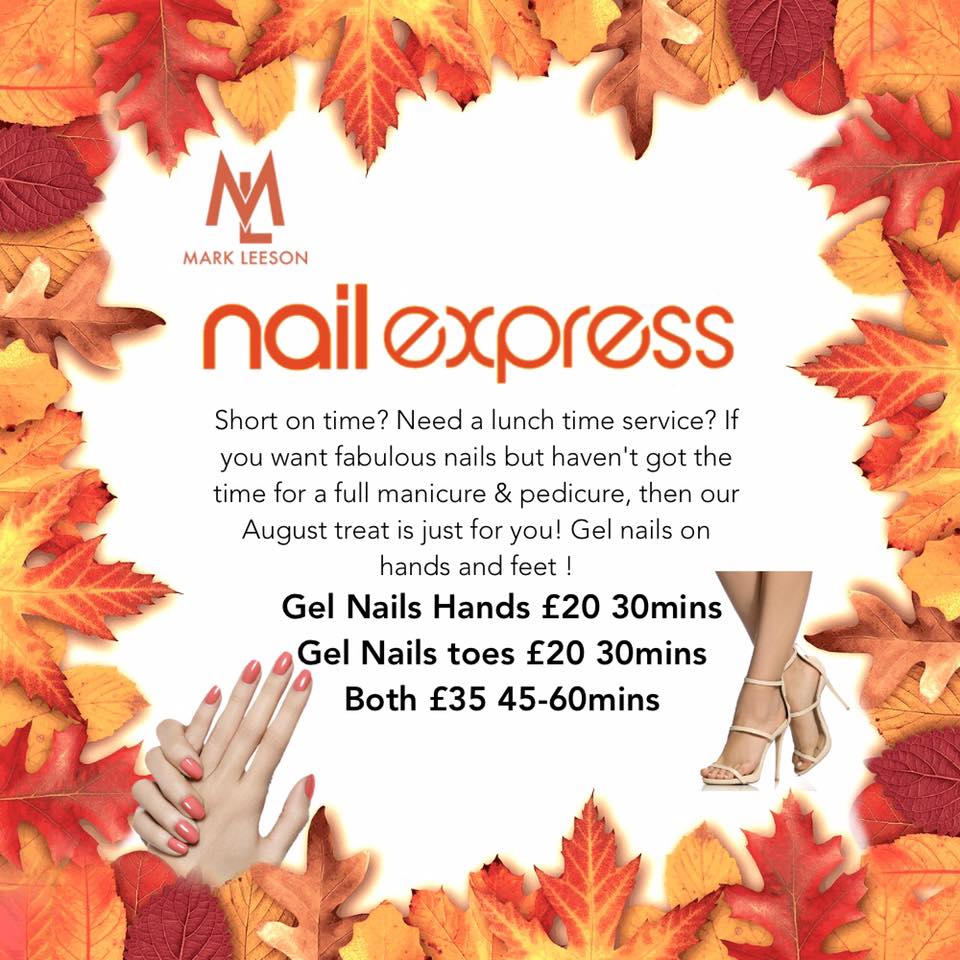 #TuesdayTalons 🍁🍁 Are you struggling for time this October?? check out our amazing Nails Express💅🏻💅🏻 To book yours call 01623 622283 ! 🍁🍁