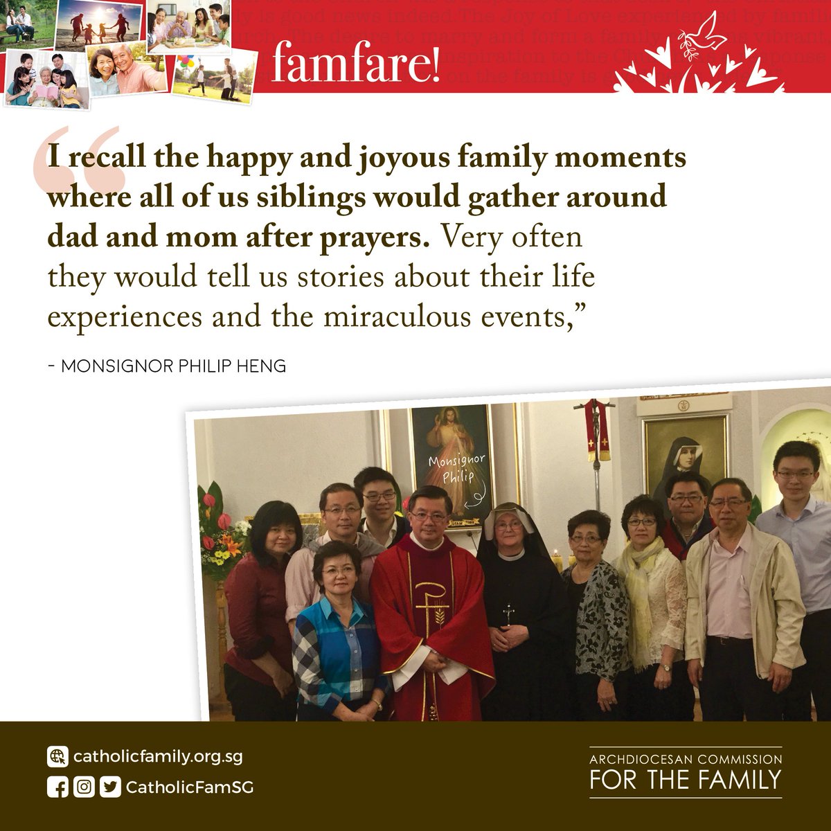 CatholicFamSG's tweet photo. “I realise how deeply blessed I am to have such wonderful parents who in many ways, mirror in the way I relate and serve people.” #family https://t.co/tp0mJ0hAh3