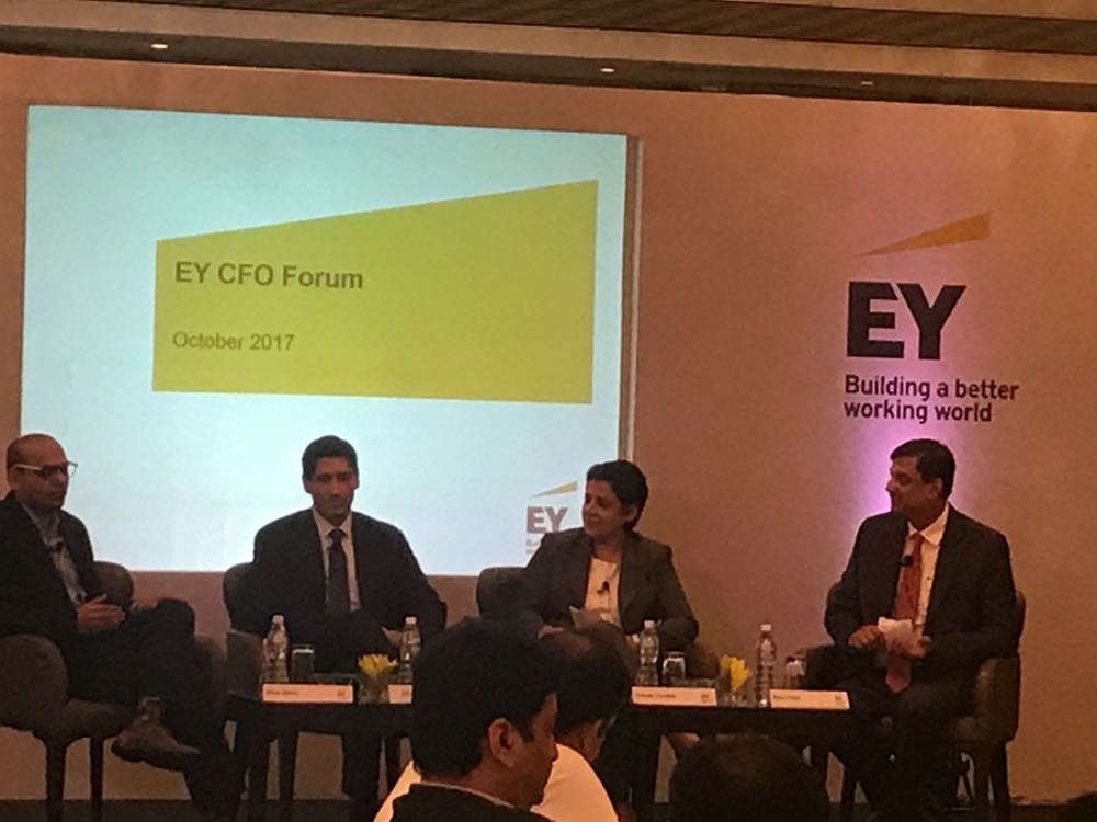 EY_India's tweet photo. Roadmap to moving to #digital: experiment, and if you succeed, replicate: @MilanShethLive #EYCFOForum https://t.co/avo2O73sM5