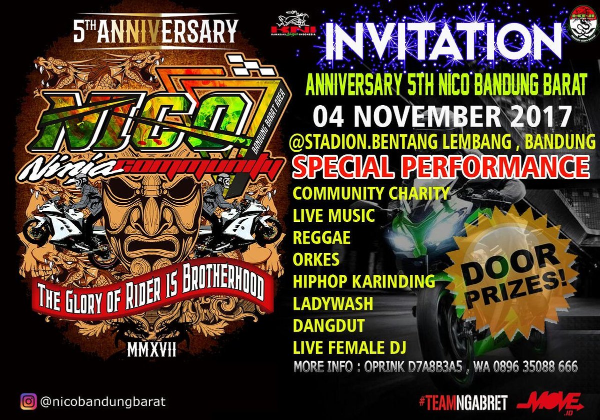 sagalaedan's tweet photo. INVITATION KNI MEMBER ALL AREA!!
Stadion bentang lembang 4 nop 2017!
#decideyourflow
#RoadTo5thNicoAnniversary
#anniversarynico5th
#moveid https://t.co/xi5CnM5BP9