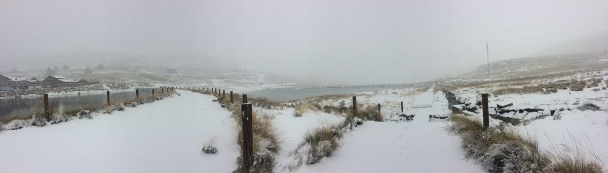 It's a white-out this morning at 3 222m. Snow in October... Round 2! afriski.net
