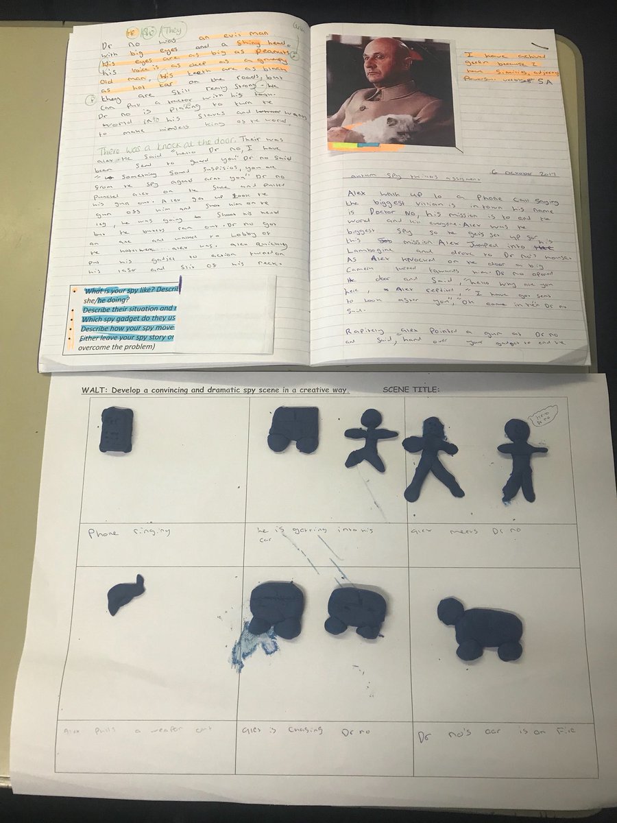 hyndburnacademy's tweet photo. As part of their ‘Spy Thriller’ narrative writing assessment prep, Yr8 have created storyboards using @PlayDoh to explore key conventions. https://t.co/sRSEBx5Cpi