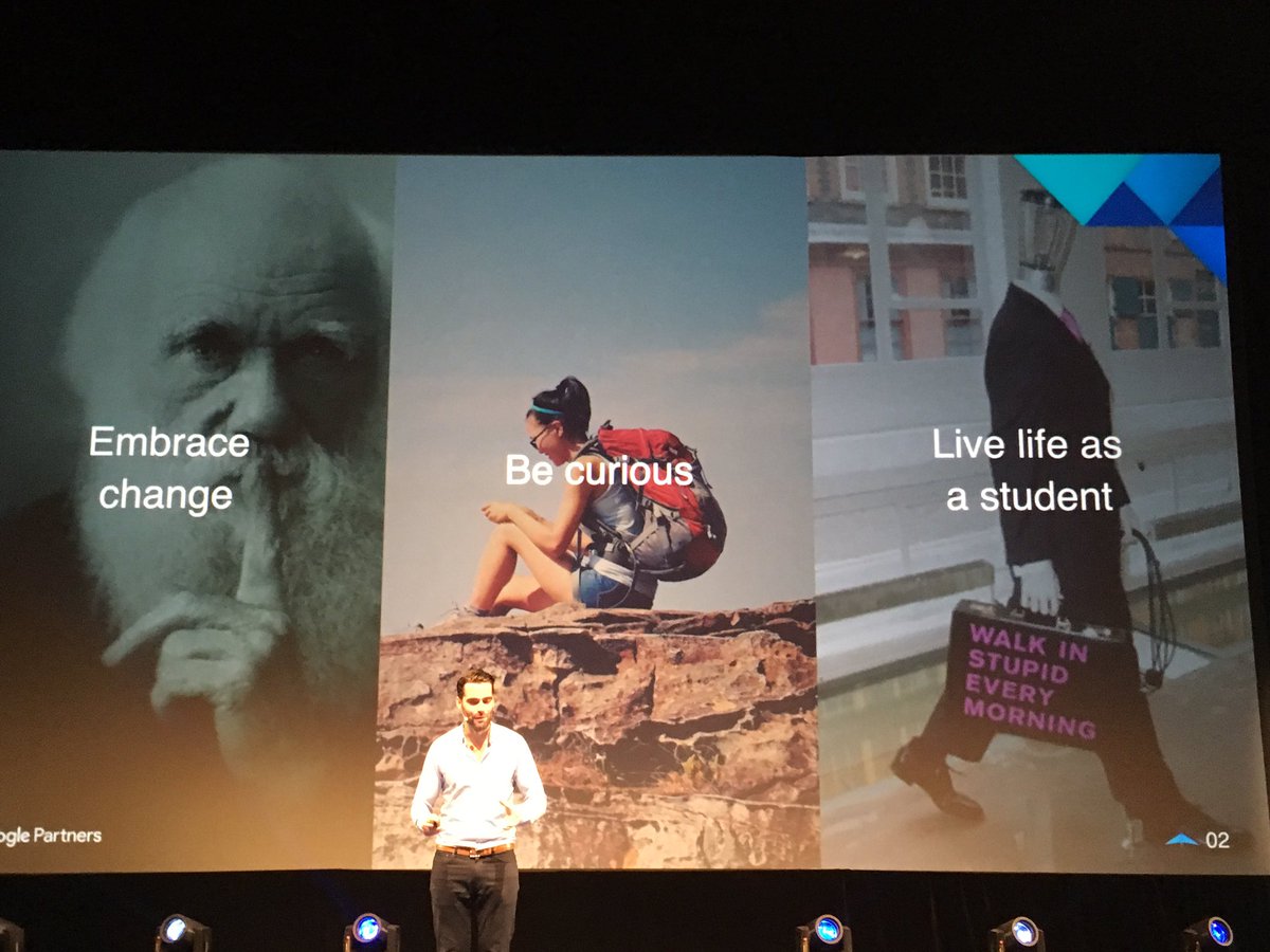 Imabroad_abroad's tweet photo. How will agencies survive with AI? Embrace change, be curious, walk in stupid #Masterclass17 #media https://t.co/26oOMmEka5