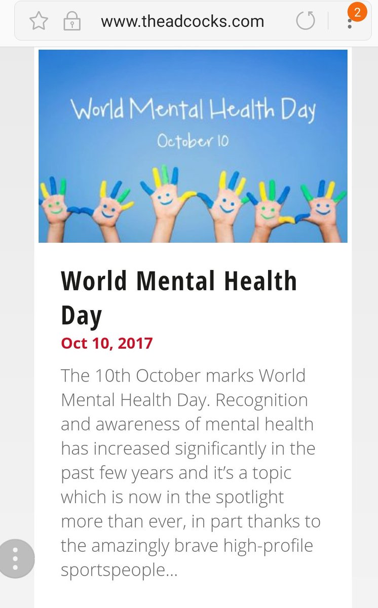 ChrisAdcock1's tweet photo. ❗❗NEW BLOG❗❗it's World mental health day, so in light of this, that's what we are talking about, check it out... https://t.co/sxrHzRKRAk https://t.co/TMROOFF1nU