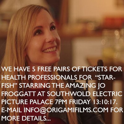 origamiuk's tweet photo. Still have two pairs left for Fridays #sepsis #caring @starfishthefilm in #southwold @infofilm_east @FelixNaughton @yasirmhm @karenmilton8 https://t.co/IwusA8rqOr