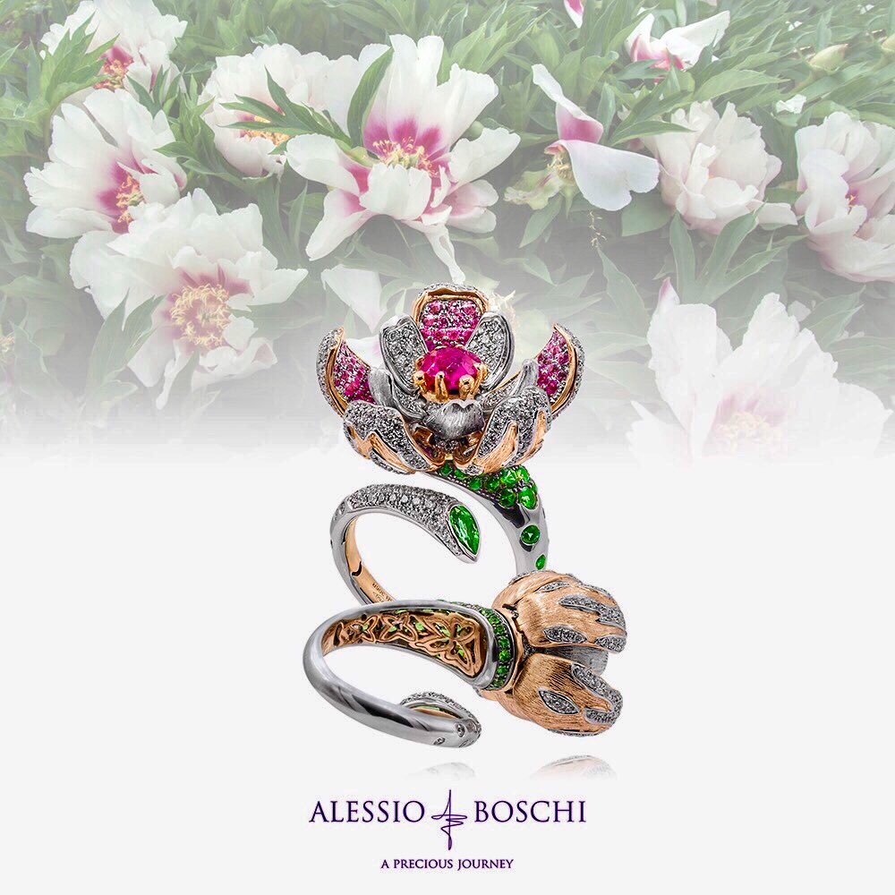 Candy stripes Peony Ring🌸