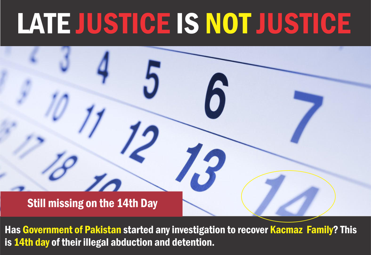 pakturkfile's tweet photo. This is 14th day of their illegal abduction and detention  #FreedomToKacmazFamily
LATE JUSTICE IS NOT JUSTICE https://t.co/K7r5TXAlrs
