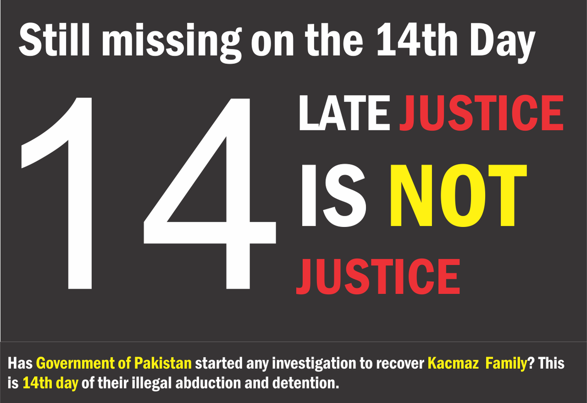 pakturkfile's tweet photo. This is 14th day of their illegal abduction and detention  #FreedomToKacmazFamily
LATE JUSTICE IS NOT JUSTICE https://t.co/viEwLsAdDQ