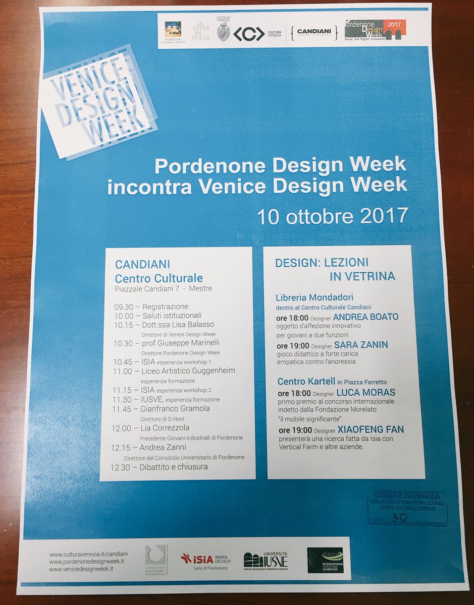 Giu_Lombardi's tweet photo. Pordenone Design Week incontra Venice Design Week @IUS_VE presente! @venicedesign #pordenonedesign https://t.co/LxtZm5DmZk