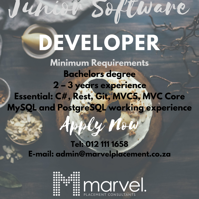 MarvelPlacement's tweet image. Apply Now
Tel: 012 111 1658
E-mail: admin@marvelplacement.co.za
#recruitment #juniorsoftwaredeveloper #jobs #southafrica