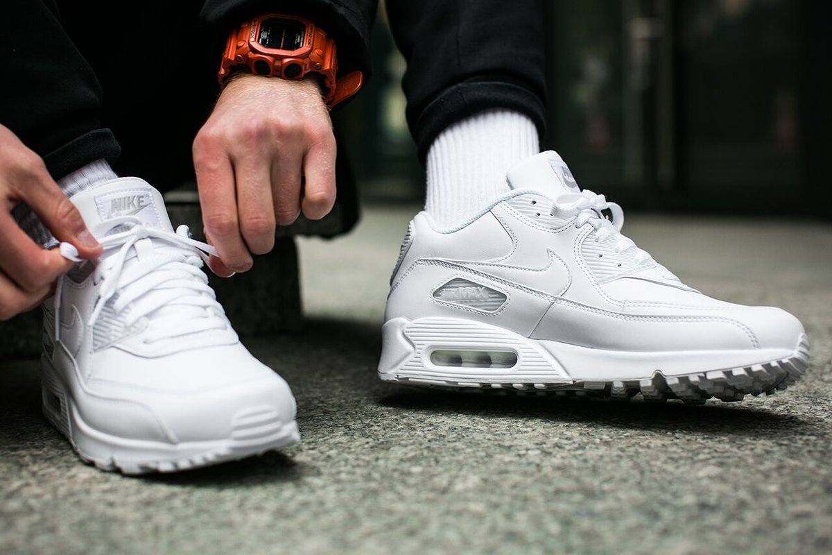 nike air max 90 all white leather