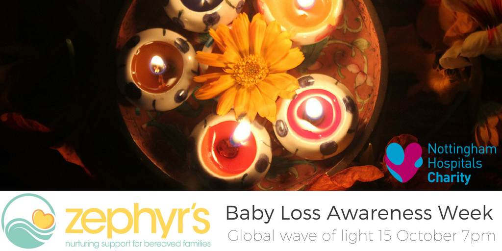 NUHCharity's tweet photo. Join the #WaveofLight at 7pm on 15 Oct. Light a candle wherever you are, in memory of a child lost too soon #ZephyrsLight #ZephyrsNottingham https://t.co/4gbfwS8Spv