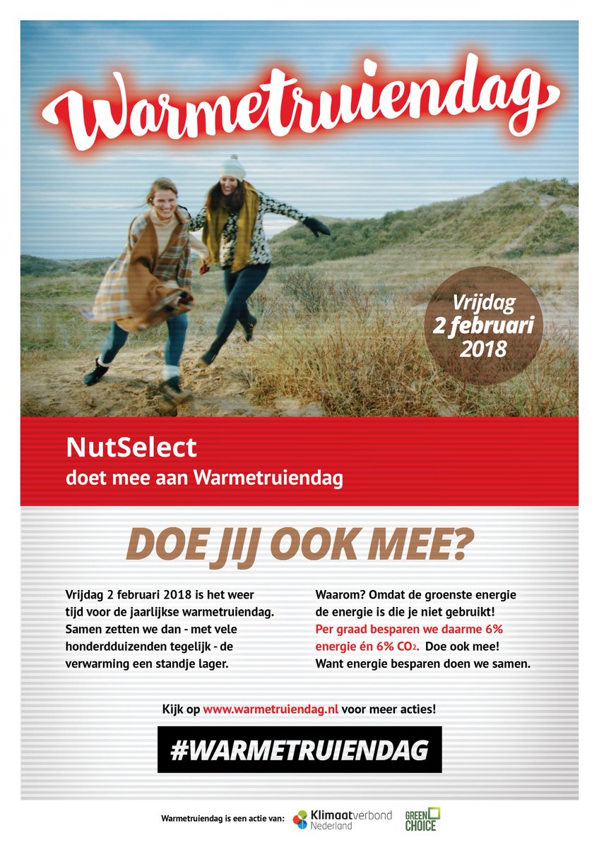 NutSelect's tweet photo. 2 februari doen wij mee met de #Warmetruiendag! @Greenchoice @Klimaatverbond - Geef je op en doe mee! https://t.co/DoaIY37Cm7 https://t.co/r1QpwYu5dd