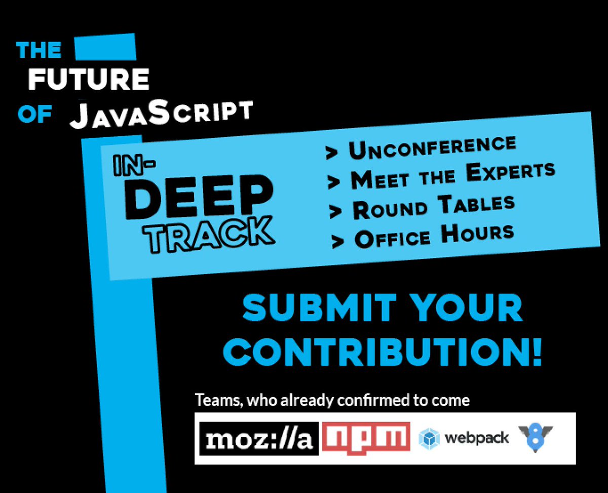 JSKongress's tweet image. ⚡️ We&apos;re thrilled to announce the In-Deep Track - focused on the future of #JavaScript inc. #tooling &amp;amp; #WebAssembly

buff.ly/2ydsuis