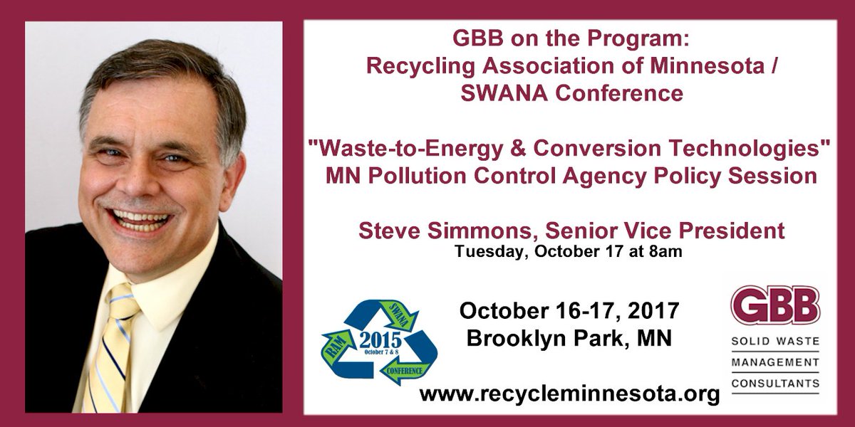 Next week, <a href="/energybizman/">Steve Simmons</a> will talk about WTE &amp; conversion technologies as part of the Policy Plenary @ RAM/SWANA conference in Minnesota.