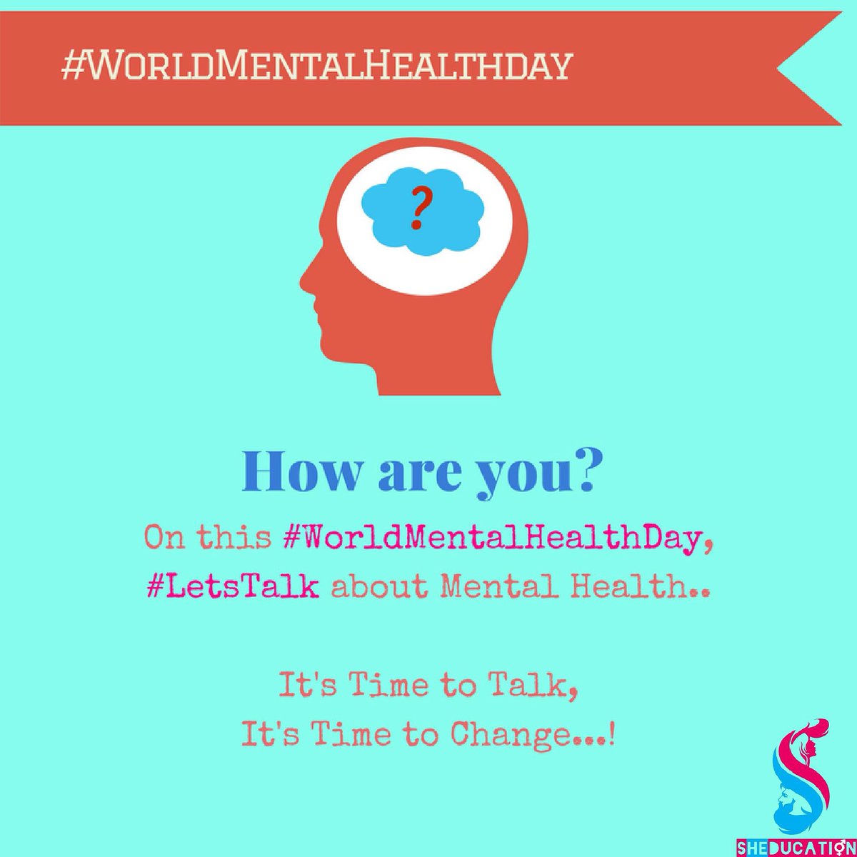 letsheducate's tweet photo. LetsTalk on this #worldmentalhealthday !!
@WMHDay @depression 

#SHEducation #letsheducate #genderequality #fightagainstdepression https://t.co/2CnFHmaiTD