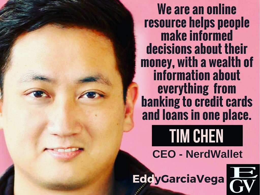 EddyGarciaVega's tweet photo. We are an online resource helps people make informed decisions about... #TimChen #CEO #Nerdwallet #entrepreneur #startup #founder... https://t.co/5kz8JPSSud