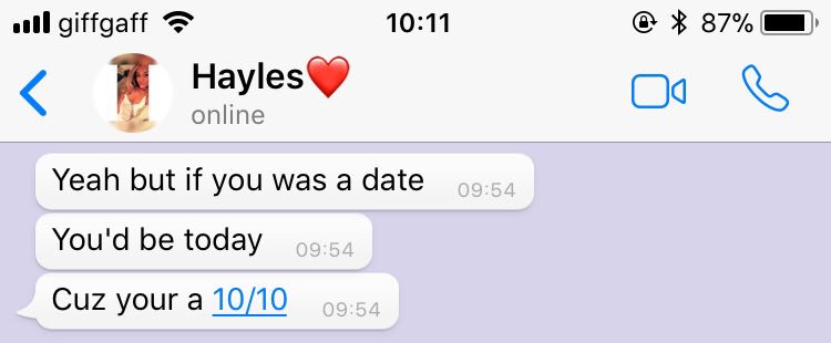 Waking up to chat up lines off ya best mate 😂😂😂🔥🔥🔥 #daymade <a href="/HayleyEccles_/">Hayley Eccles</a>