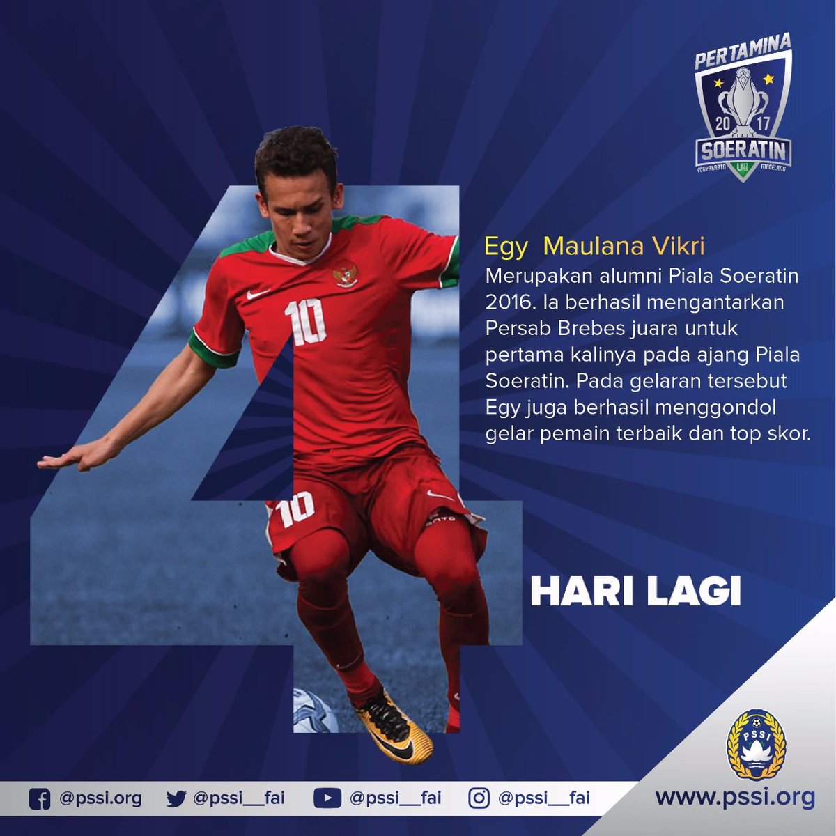 Menghitung mundur gelaran Pertamina Piala Soeratin 2017. Sudah siap  menyaksikan aksi pemain-pemain masa depan Indonesia?

#EnergiMasaDepan