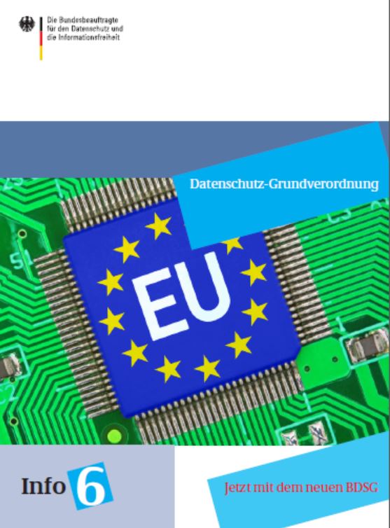 Broschüre mit Datenschutzgesetzen DSGVO/BDSG u. 20 S. upgedateter Erläuterung v. BfDI Frau Voßhoff online siehe.eu/da882