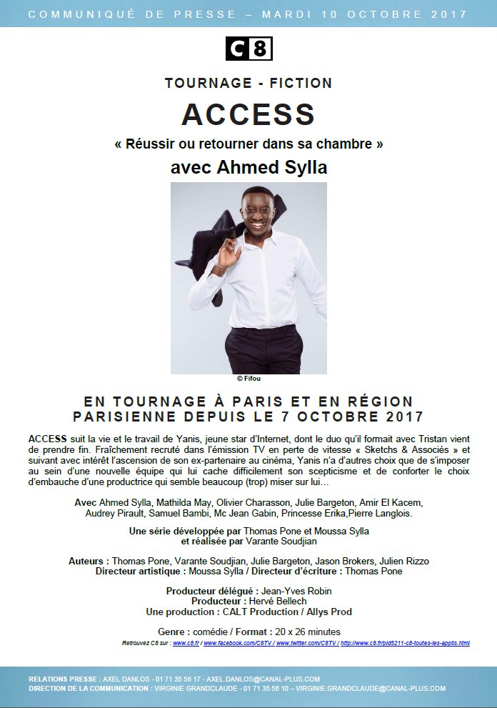 festivalfiction's tweet photo. #AhmedSylla et #MathildaMay tournent pour @C8TV en région parisienne la série #Access (20x26') écrite par #ThomasPone et #MoussaSylla. https://t.co/9WXMICFKkt