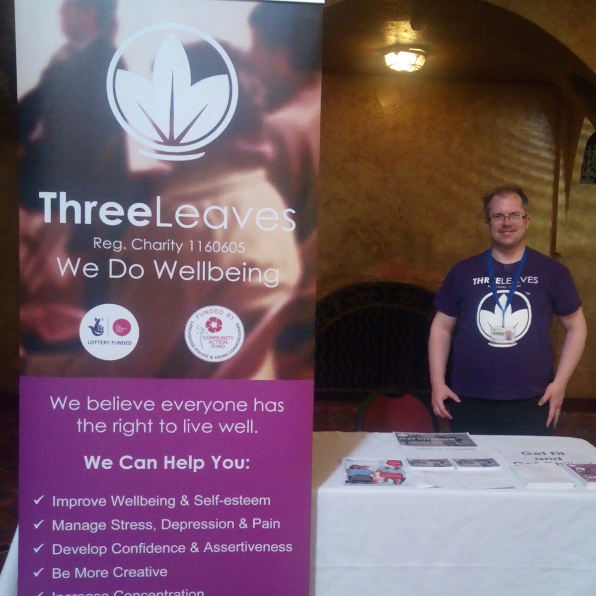 Set up done all ready for #WMHD17#BlackpoolWinterGardens #MovingForMentalHealth join us at 2pm 2day for #Qigong #TaiChi
