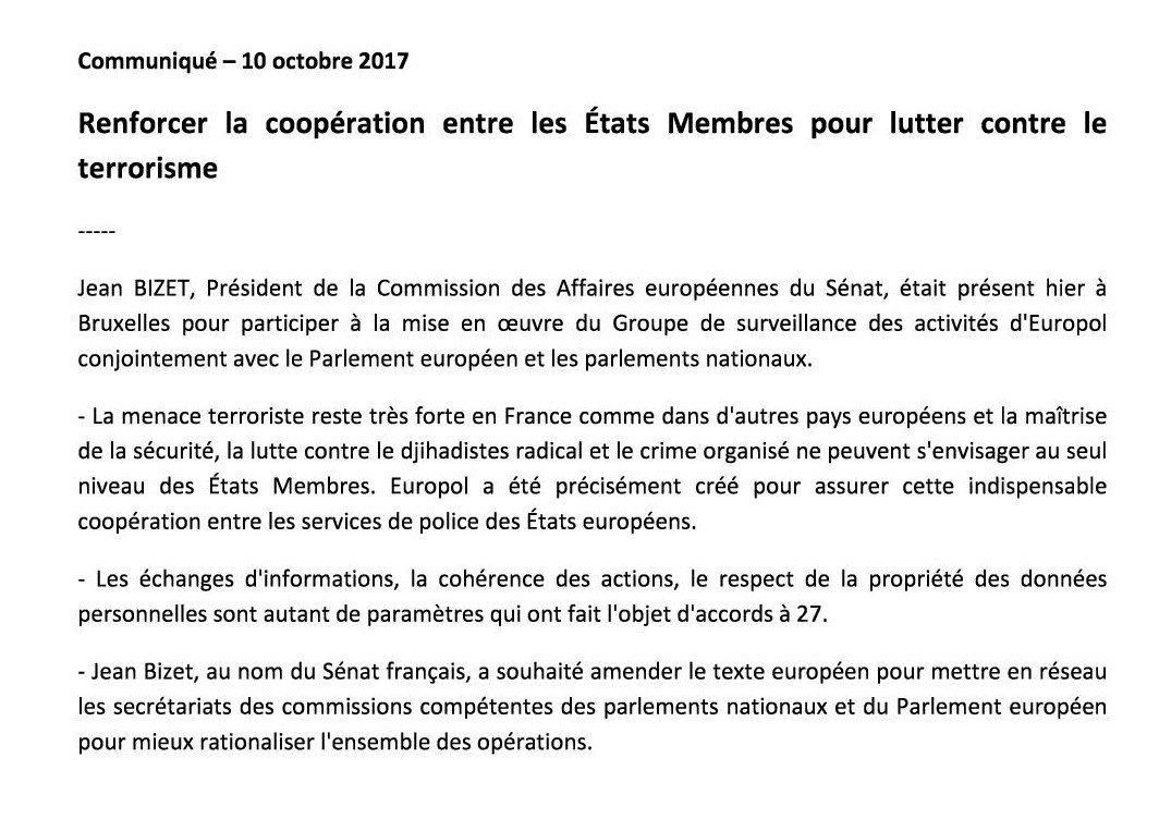🔹COMMUNIQUÉ🔹
Renforcer la coopération entre les États Membres pour lutter contre le terrorisme
