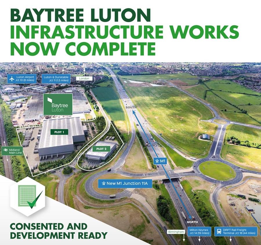 PRIME M1 INDUSTRIAL / LOGISTICS BUILD TO SUIT OPPORTUNITIES OF 55,000 SQ FT &amp; 313,000 SQ FT - baytree-luton.com